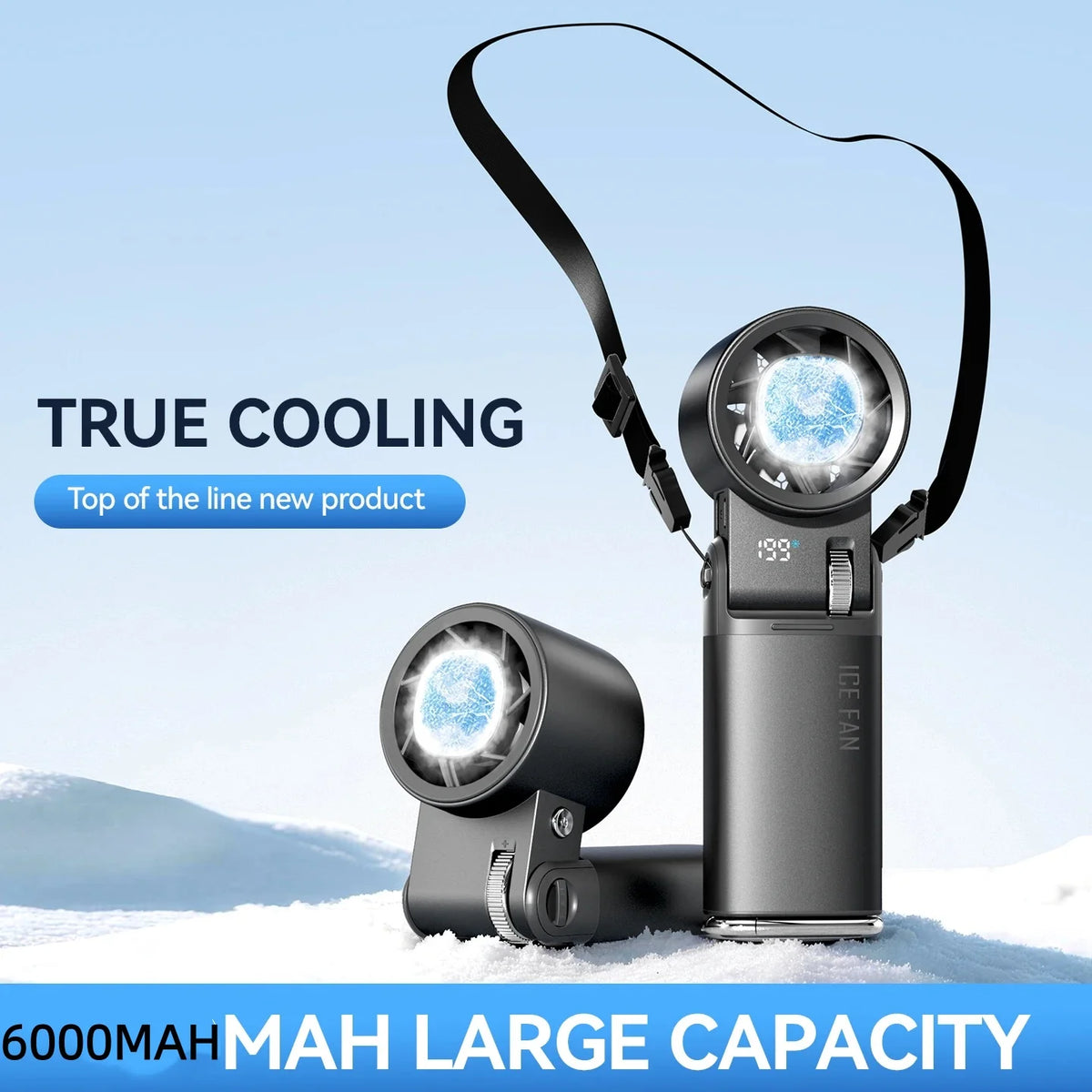 Ventilateur de cou rechargeable 6000 mAh – CLEVI Paris