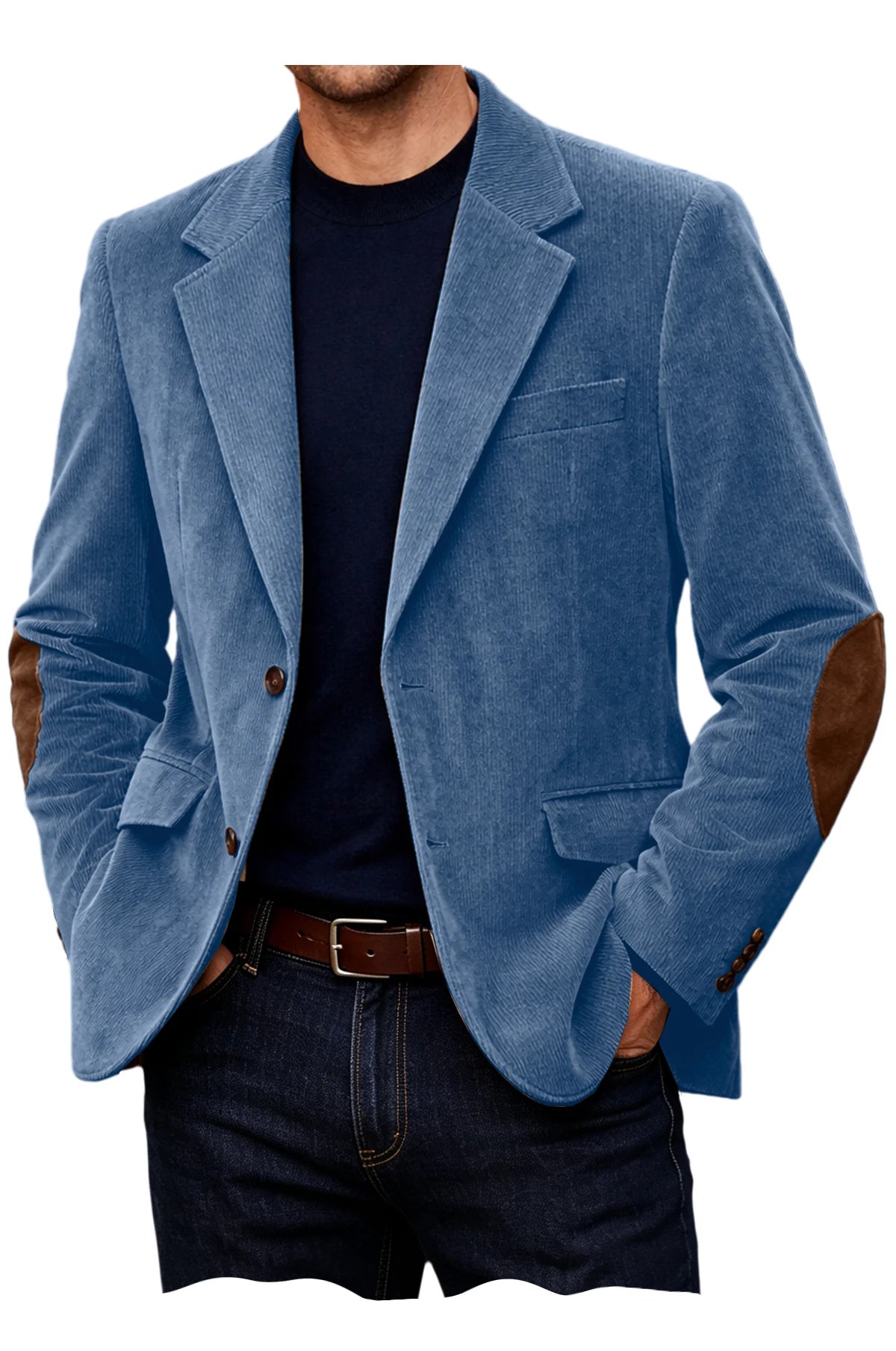 Blazer homme en velours côtelé à coudières – CLEVI Paris