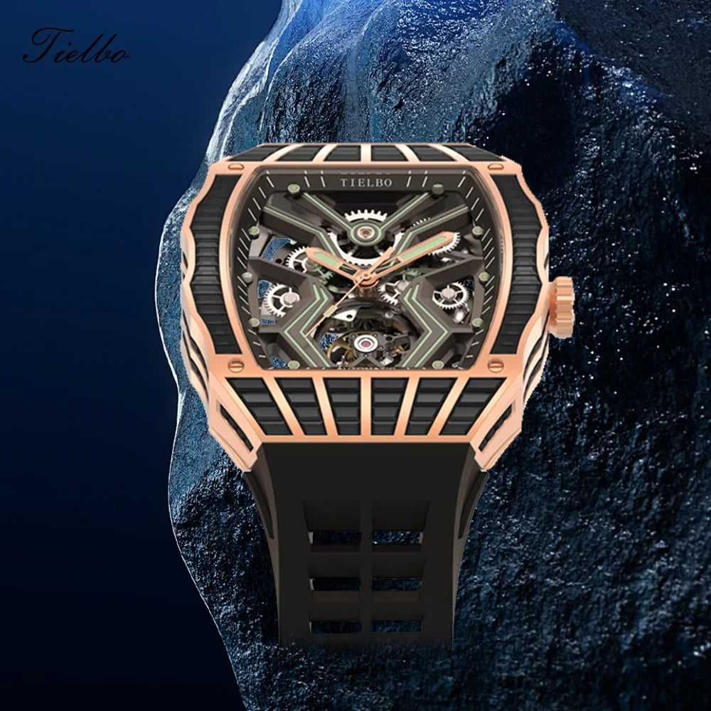 Montre Automatique Squelette Saphir Cristaux Homme – CLEVI Paris