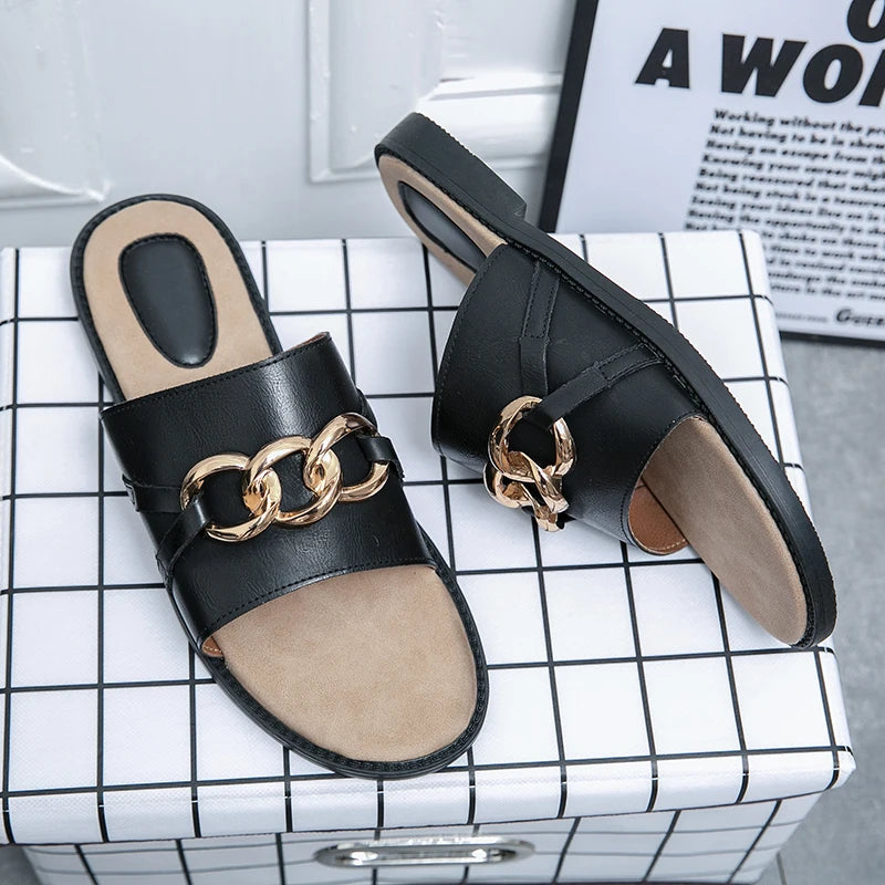 Sandales Unisexe Cuir PU Style Britannique Plage Été – CLEVI Paris