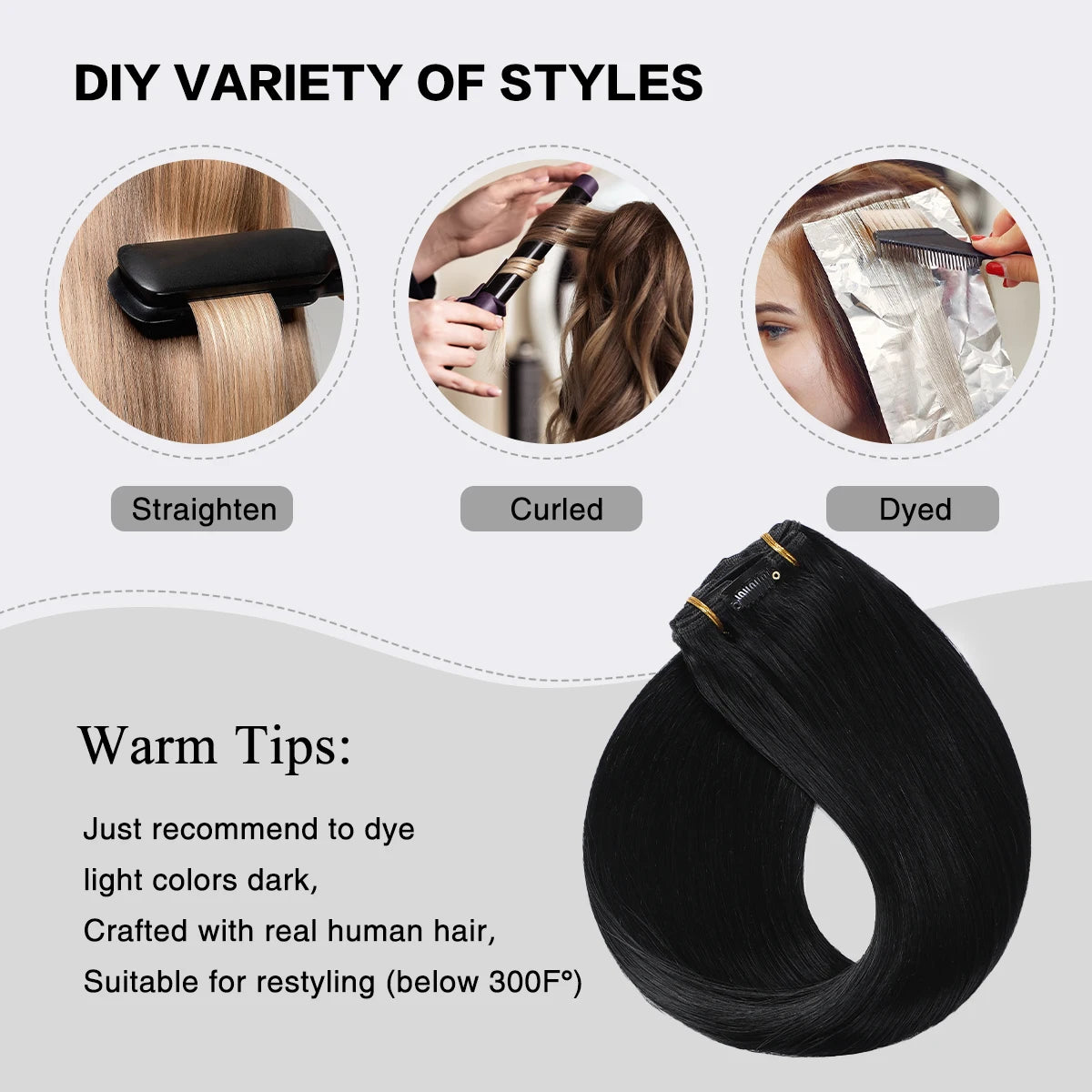 Extensions Cheveux Clips Remy 7Pcs Lisses – CLEVI Paris