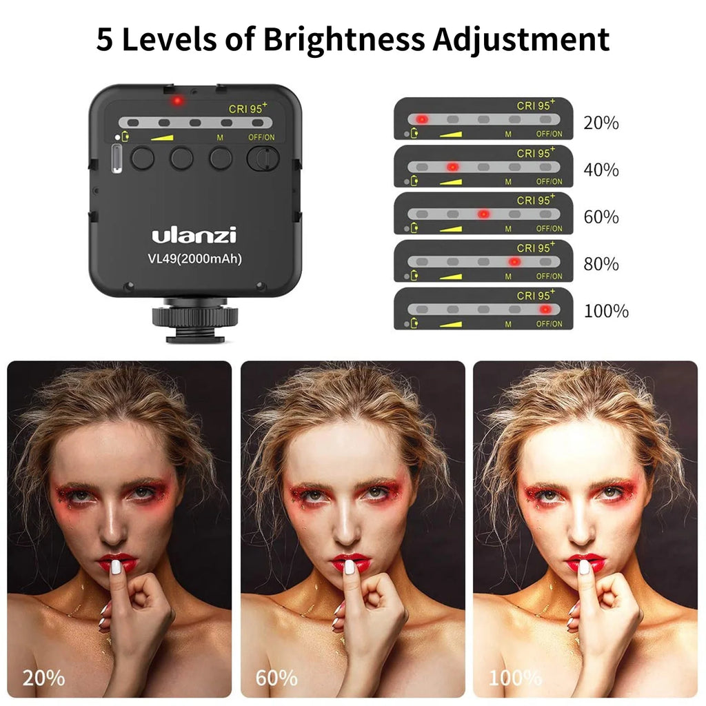 Lampe LED Ulanzi VL49 rechargeable 6 W – CLEVI Paris