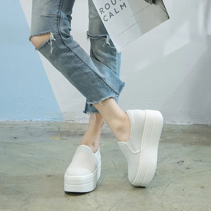 Chaussures femme en toile à plateforme – CLEVI Paris
