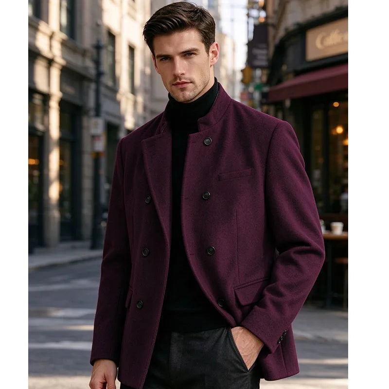 Veste homme à col montant et double boutonnage – CLEVI Paris
