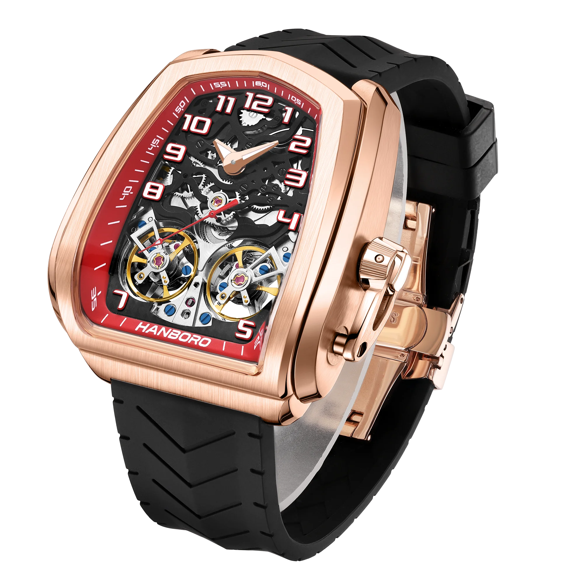 Montre Homme Automatique Double Volant Boîtier Racing Hanboro 985 – CLEVI Paris
