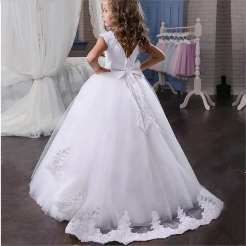Robe cérémonie fille en dentelle LP-231 – CLEVI Paris