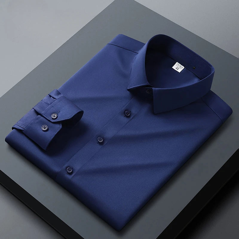 Chemise homme en polyester, col V – CLEVI Paris