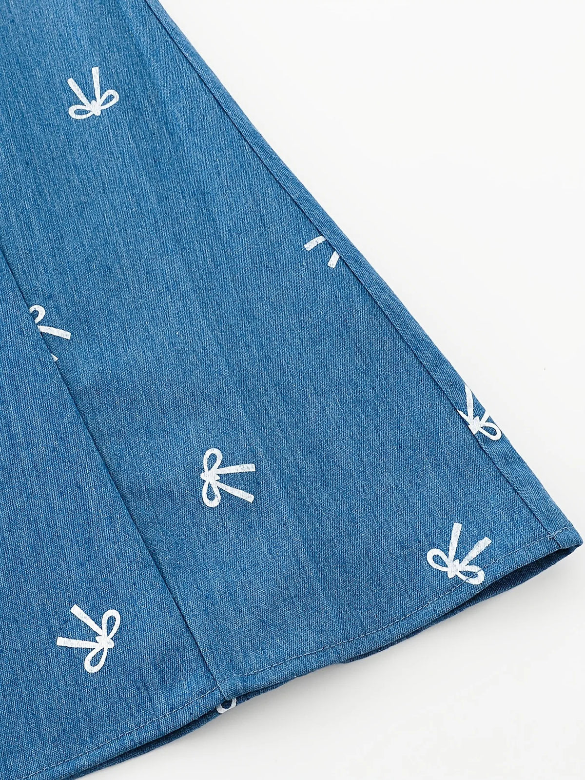 Robe fille bleue à bretelles et nœuds – CLEVI Paris