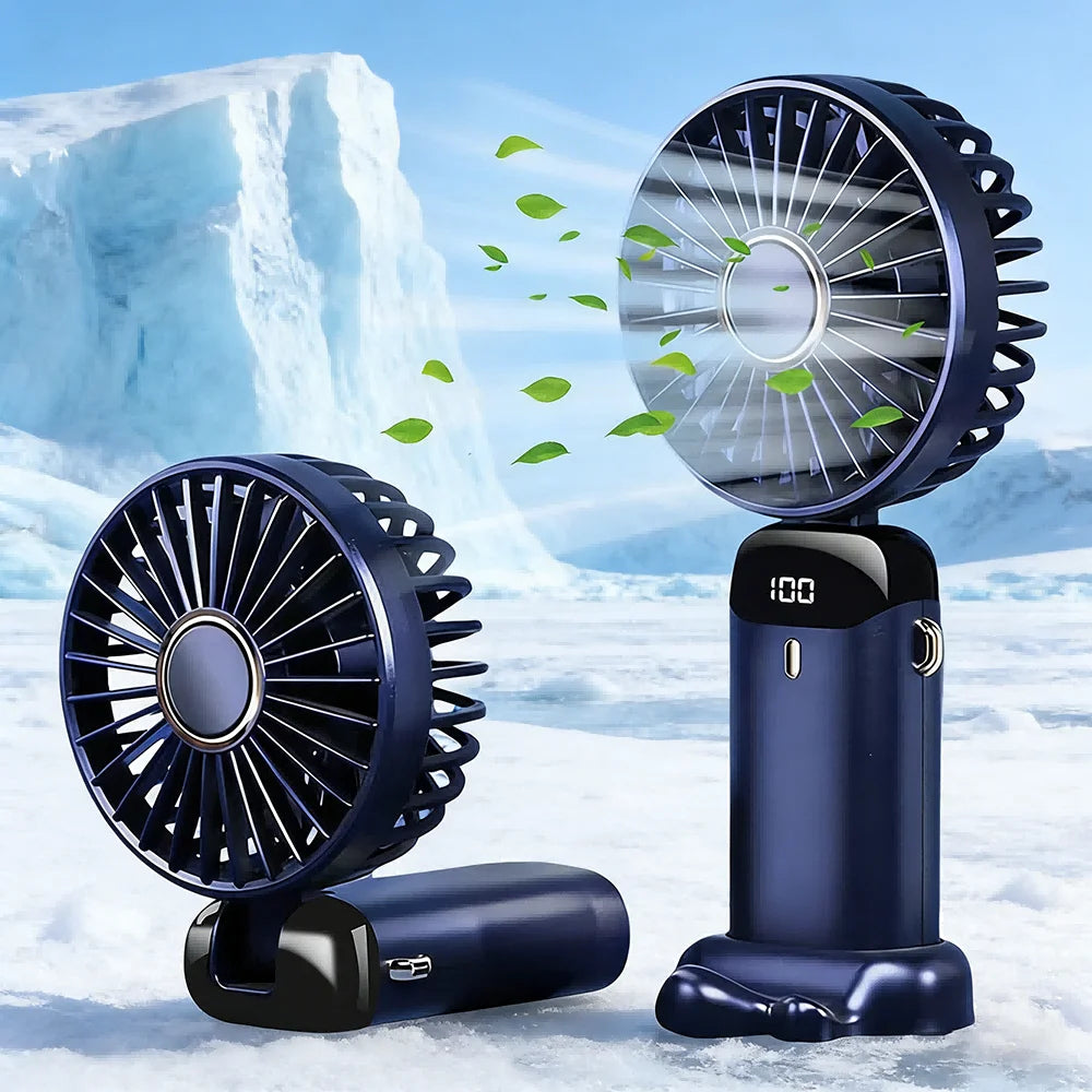 Ventilateur à main 3-en-1, 5 vitesses, LED – CLEVI Paris