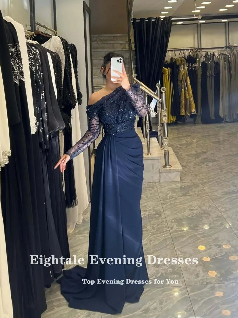 Robe de soirée sirène une épaule – CLEVI Paris