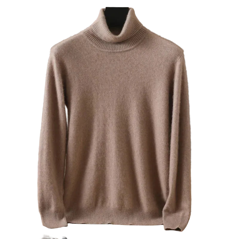 Pull homme à col roulé en maille unie – CLEVI Paris