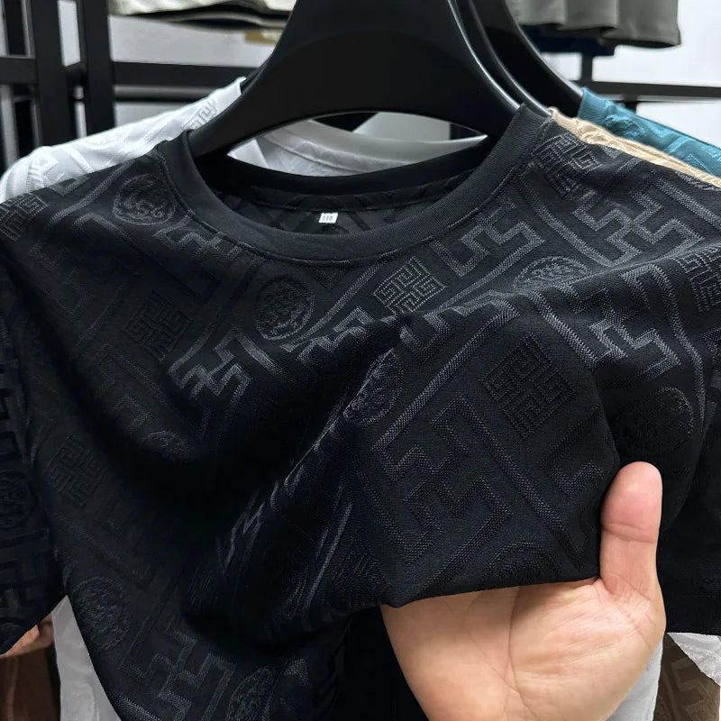 T-shirt Homme Soie Glacée Col Rond Manches Courtes – Léger Respirant Anti-Transpiration – 3 Coloris, M à 4XL – CLEVI Paris