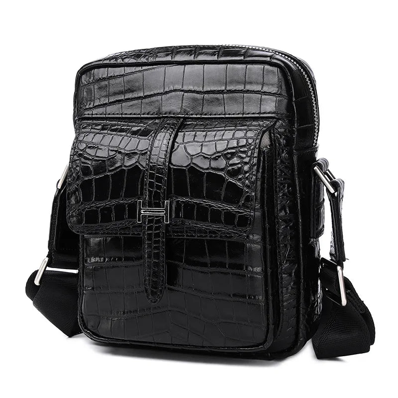 Sac Bandoulière Cuir Alligator Homme Messenger – CLEVI Paris