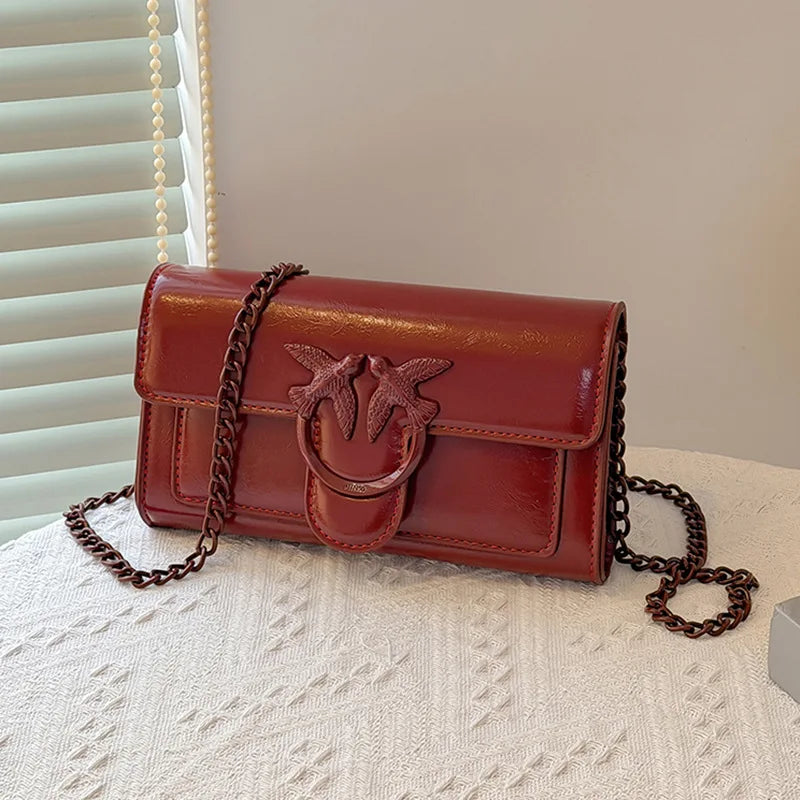 Mini Sac Carré Chaîne Femme Rétro Bandoulière Réglable – CLEVI Paris