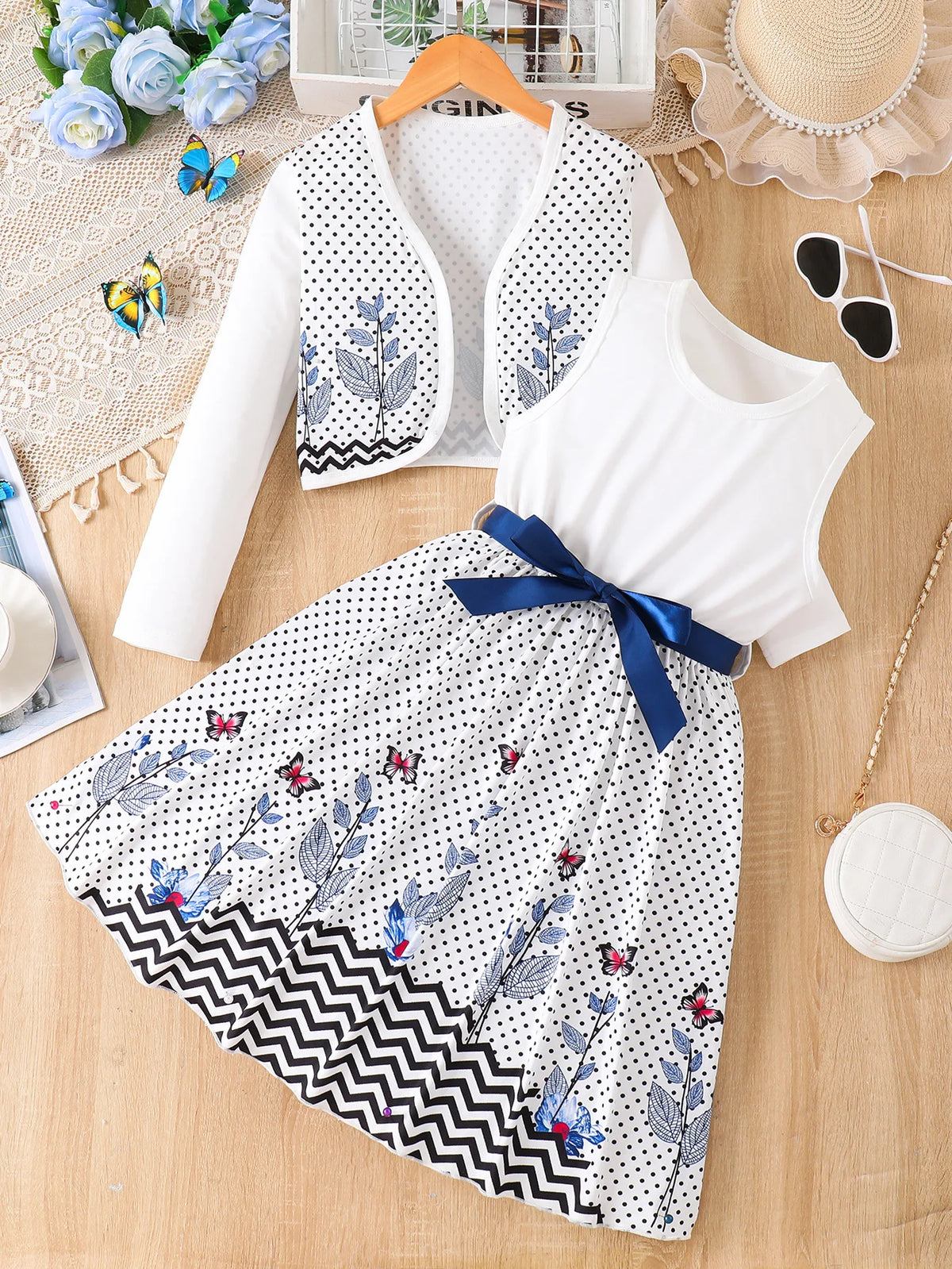 Ensemble fille robe et manteau de fête – CLEVI Paris