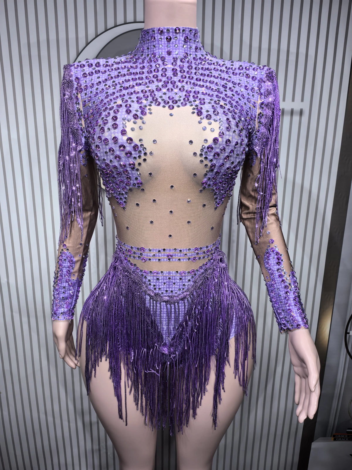 Body Sequins Franges Élastique Danse Scène Nightclub – CLEVI Paris