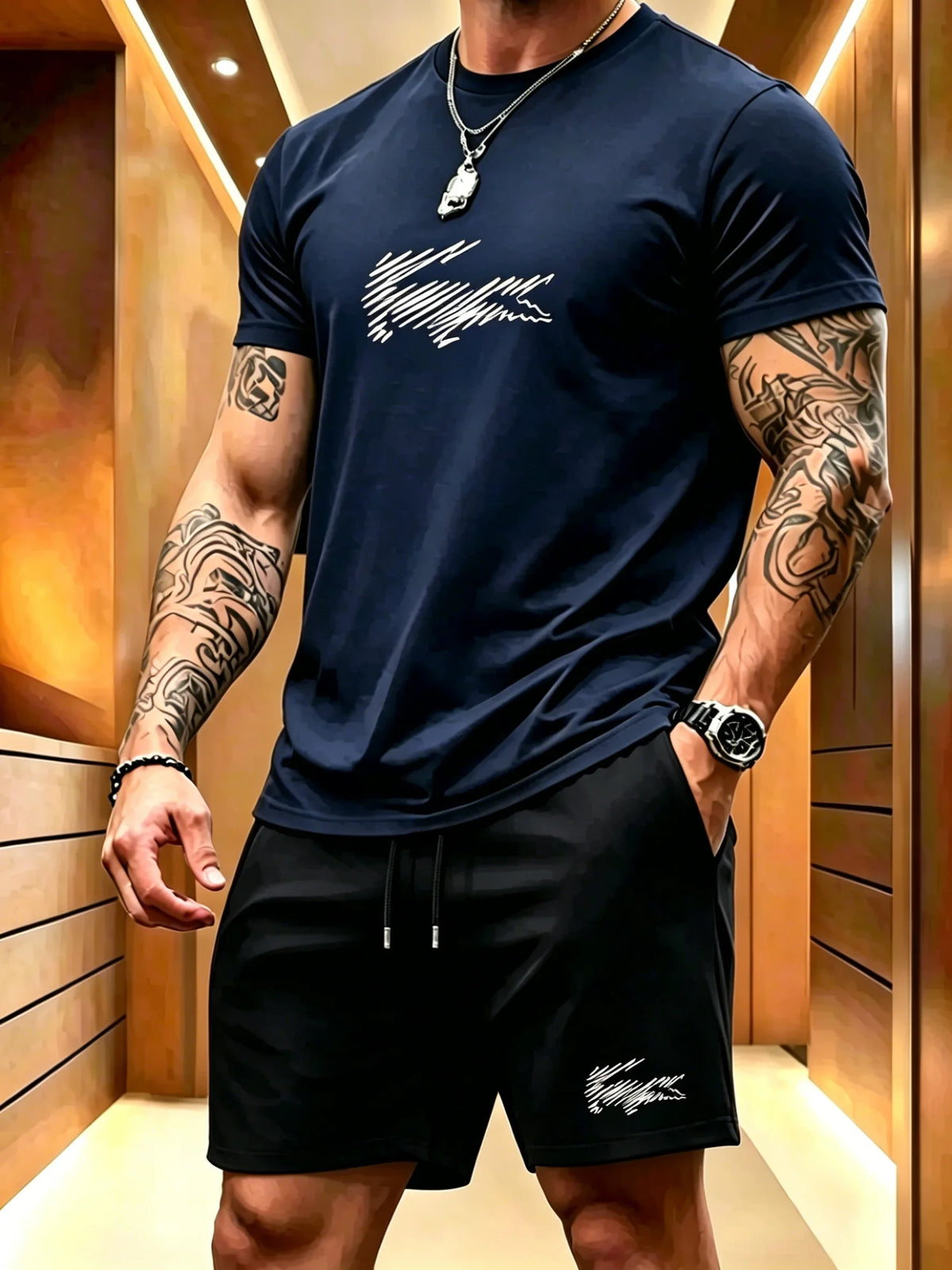 Ensemble sport homme t-shirt et short – CLEVI Paris