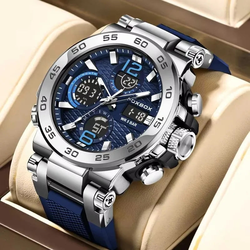 Montre Sport Double Affichage FOXBOX Homme Silicone 5 Bar – CLEVI Paris