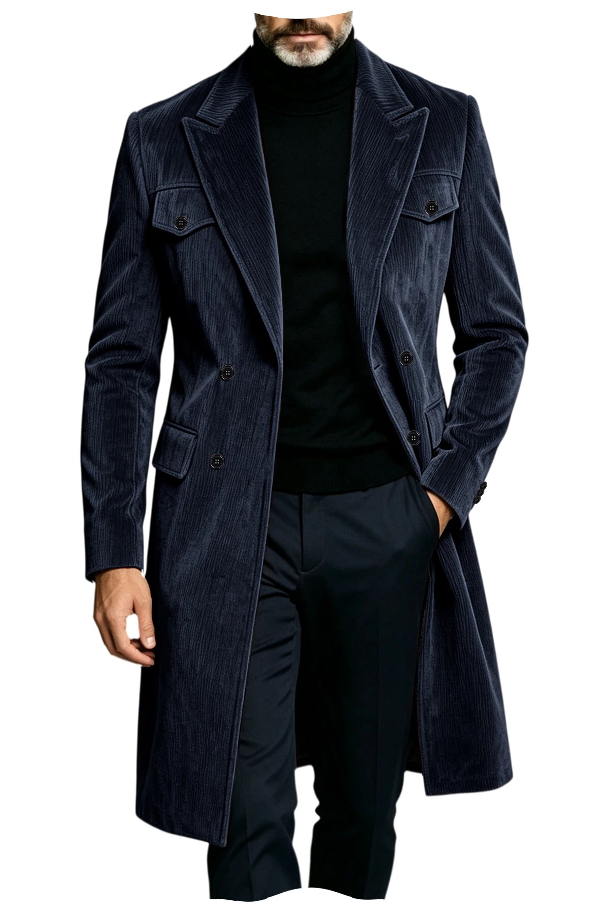 Manteau long homme en velours côtelé – CLEVI Paris