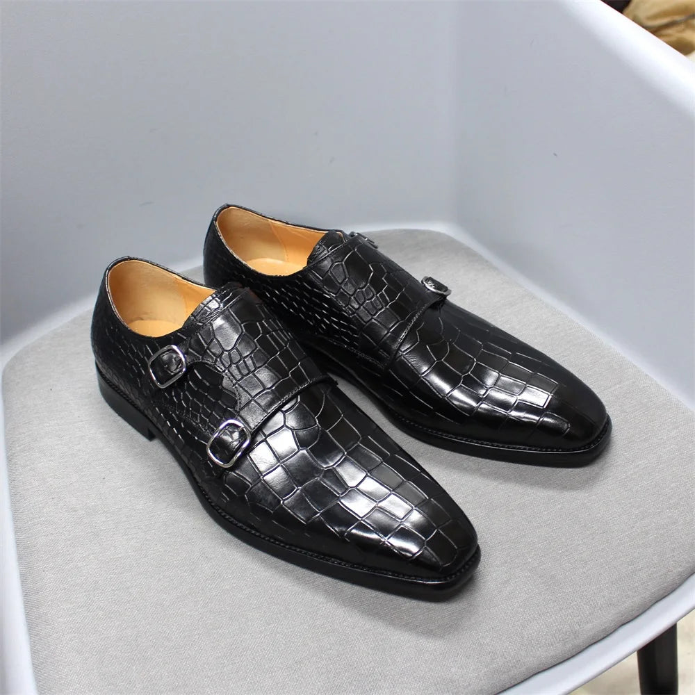 Chaussures homme à double boucle en cuir – CLEVI Paris
