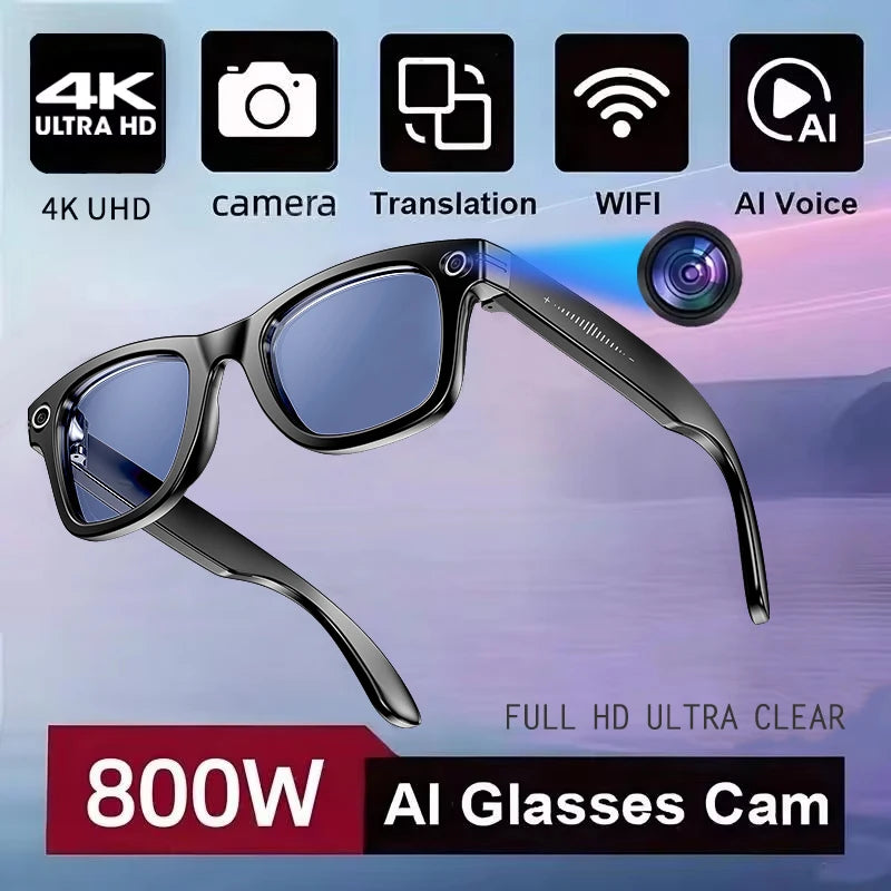 Lunettes IA 800W Caméra Double Objectif Bluetooth Traduction – CLEVI Paris
