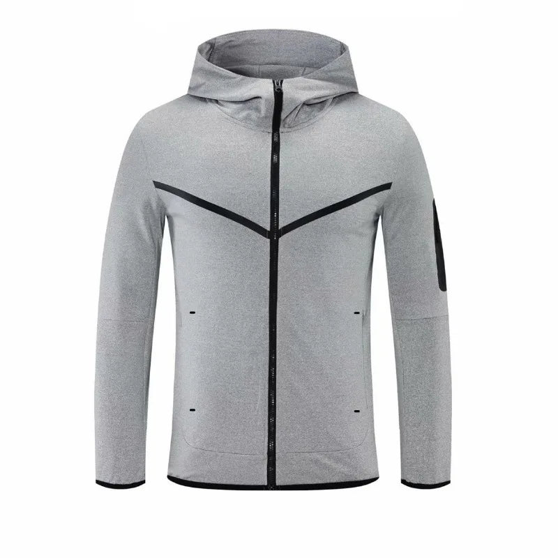 Veste de Sport Homme à Capuche Zippée – Coupe Régulière Casual – 4 Coloris, S à 2XL – CLEVI Paris