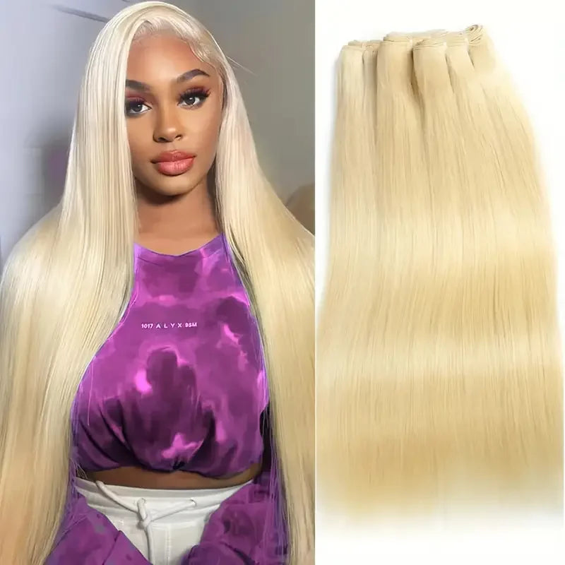Bundles lisses blond 613, cheveux humains – CLEVI Paris