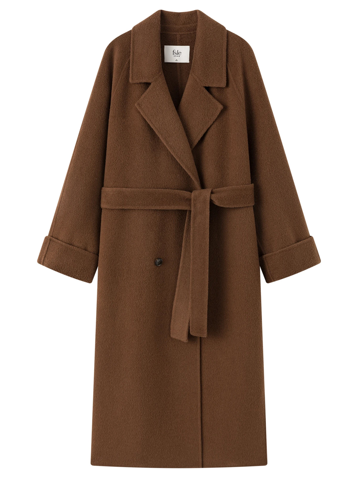 Manteau long ceinturé en laine femme – CLEVI Paris