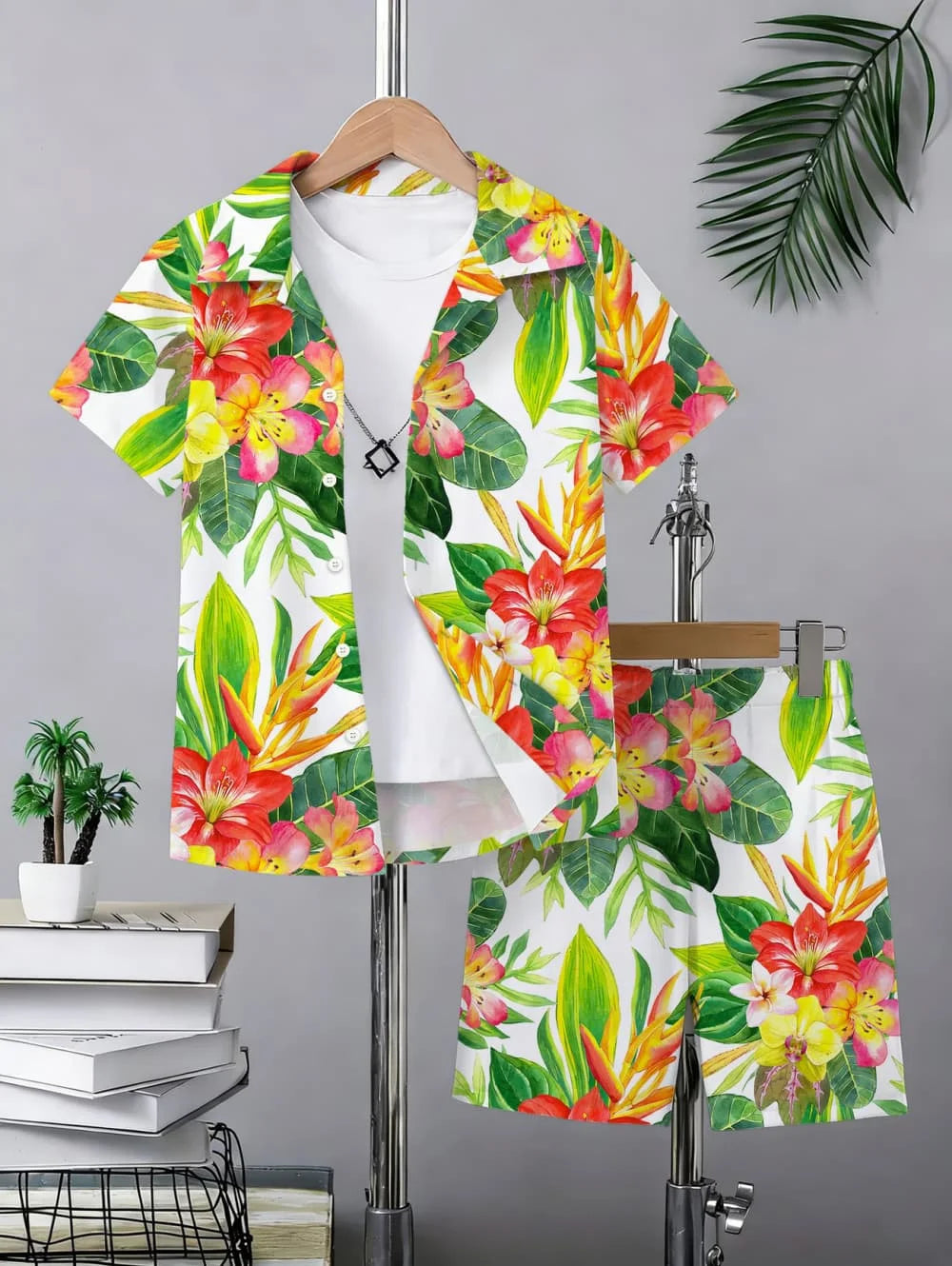 Ensemble garçon hawaïen haut et short – CLEVI Paris