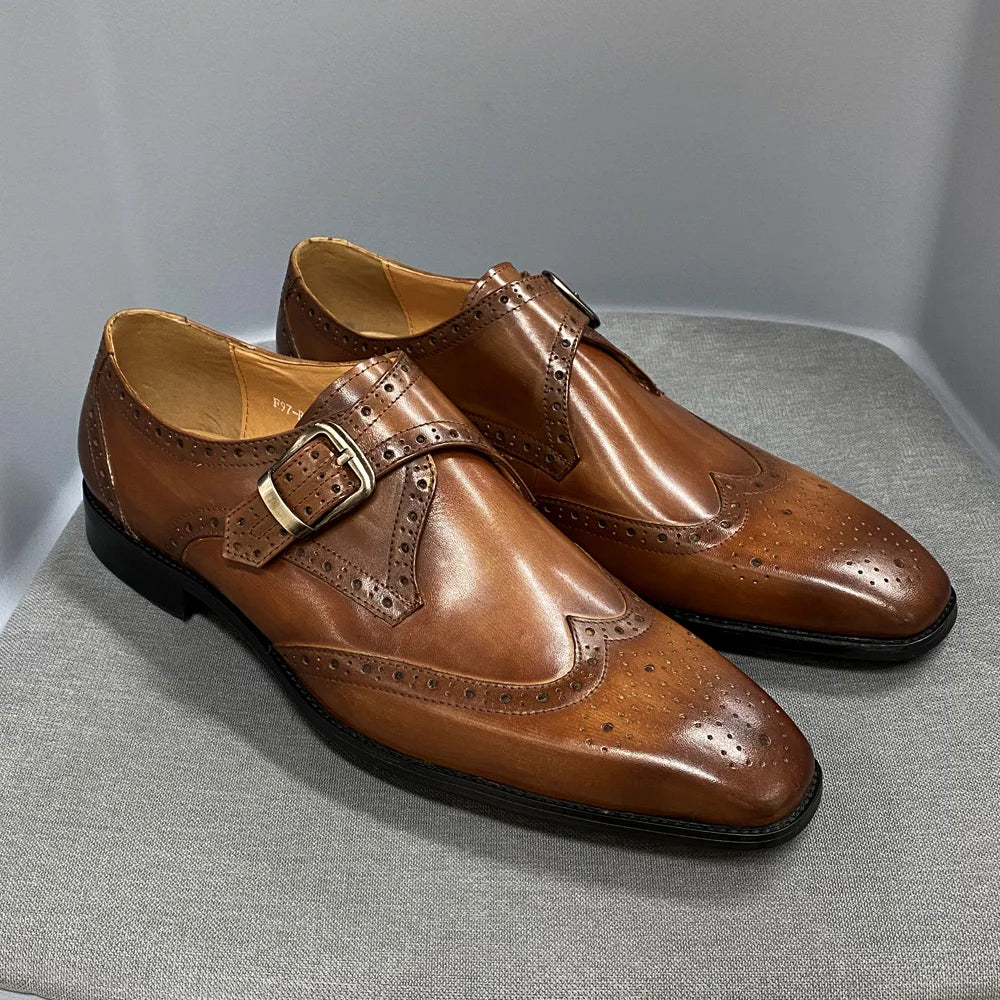 Chaussures homme en cuir à boucle brogue – CLEVI Paris