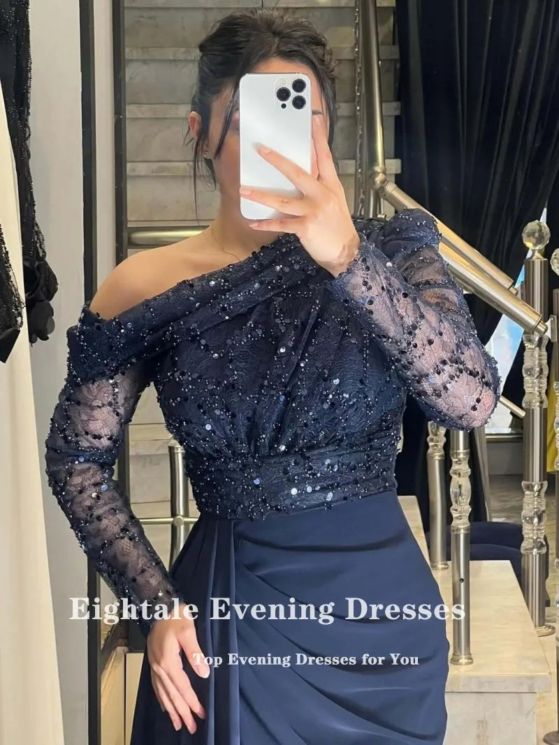 Robe de soirée sirène une épaule – CLEVI Paris