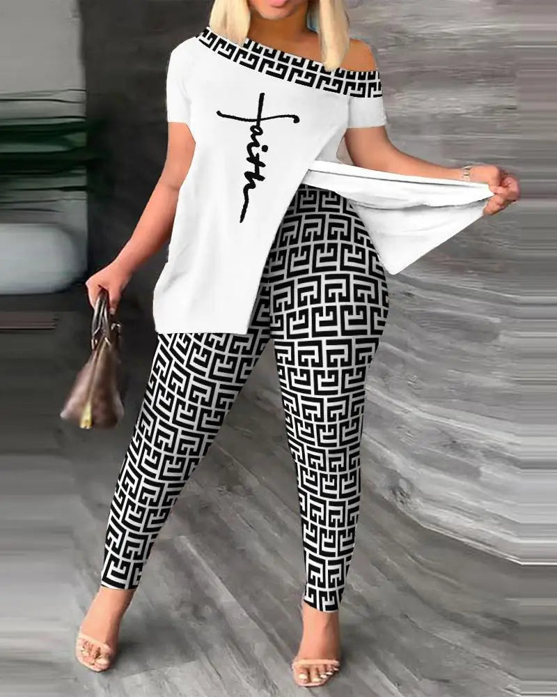 Ensemble 2 pièces femme imprimé chic – CLEVI Paris