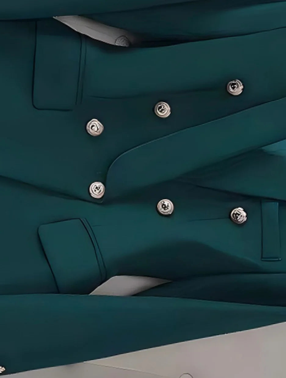 Tailleur pantalon vert émeraude – CLEVI Paris