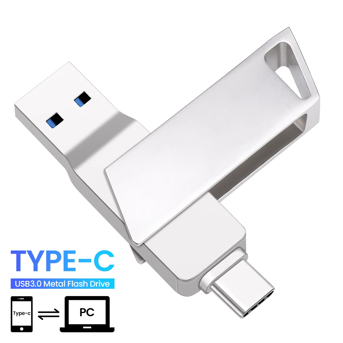 Clé USB-C 3.0 Mini Métal Argent jusqu'à 128 Go – CLEVI Paris