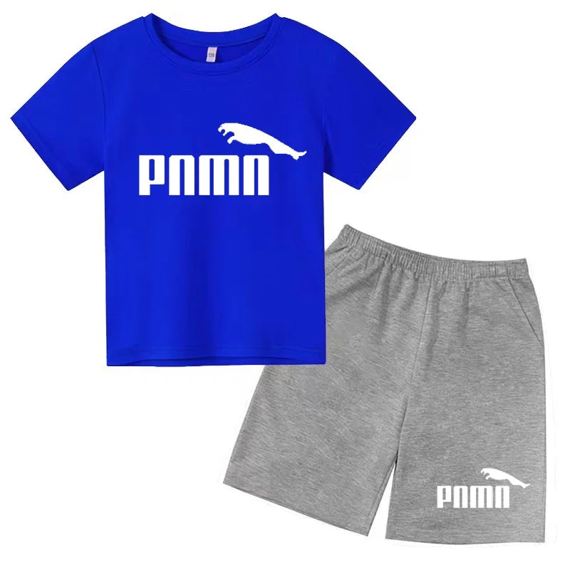 Ensemble enfant T-shirt à lettres et short uni – CLEVI Paris