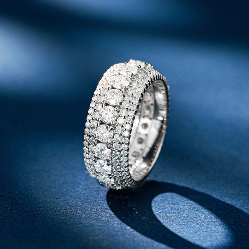 Bague Cocktail Triple Rang Moissanite Pavé – CLEVI Paris