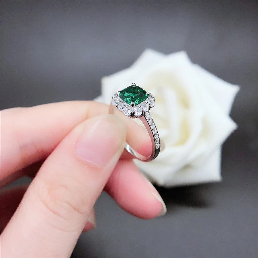 Bague Femme Émeraude Or Blanc 18K – CLEVI Paris