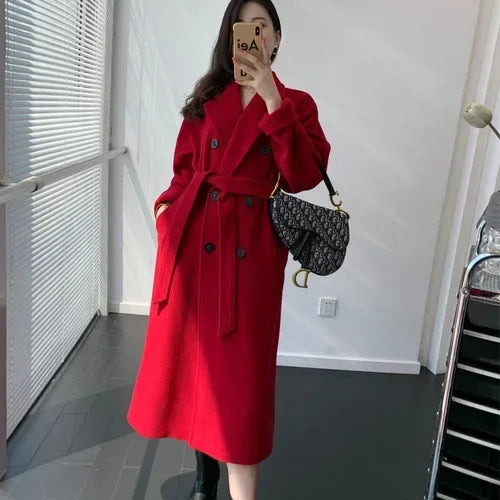 Manteau femme laine et cachemire croisé – CLEVI Paris