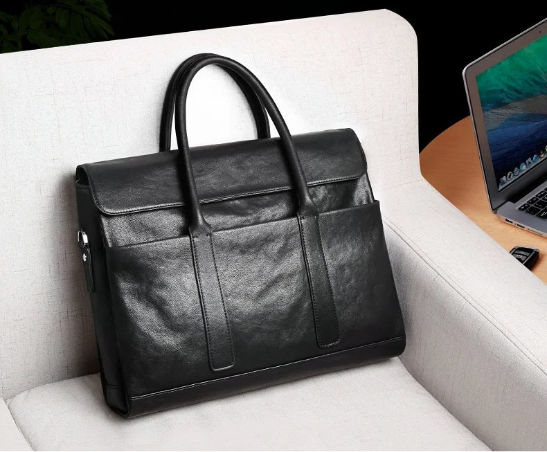 Serviette Cuir Véritable Homme Padieoe Business Sacoche – CLEVI Paris