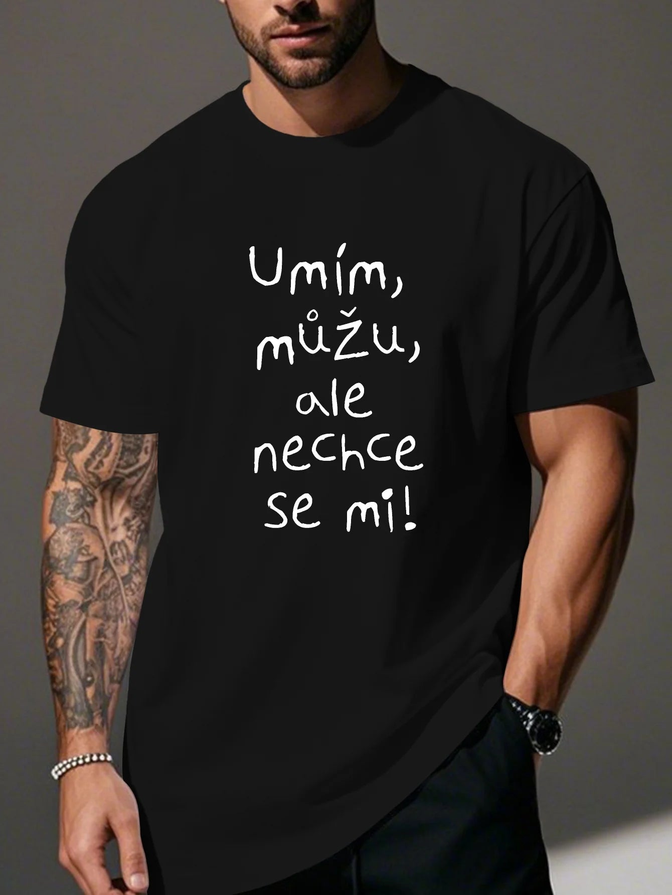 T-Shirt Homme Humour Citation Imprimée Coton Manches Courtes – CLEVI Paris