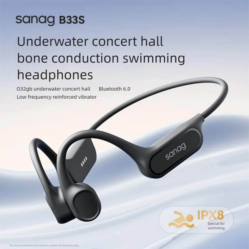 Casque Conduction Osseuse Sanag B33S IPX8 Natation 32Go MP3 – CLEVI Paris