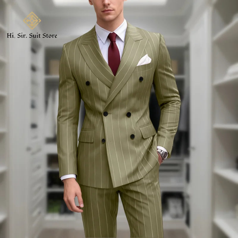 Costume homme bleu 2 pièces, double boutonnage – CLEVI Paris
