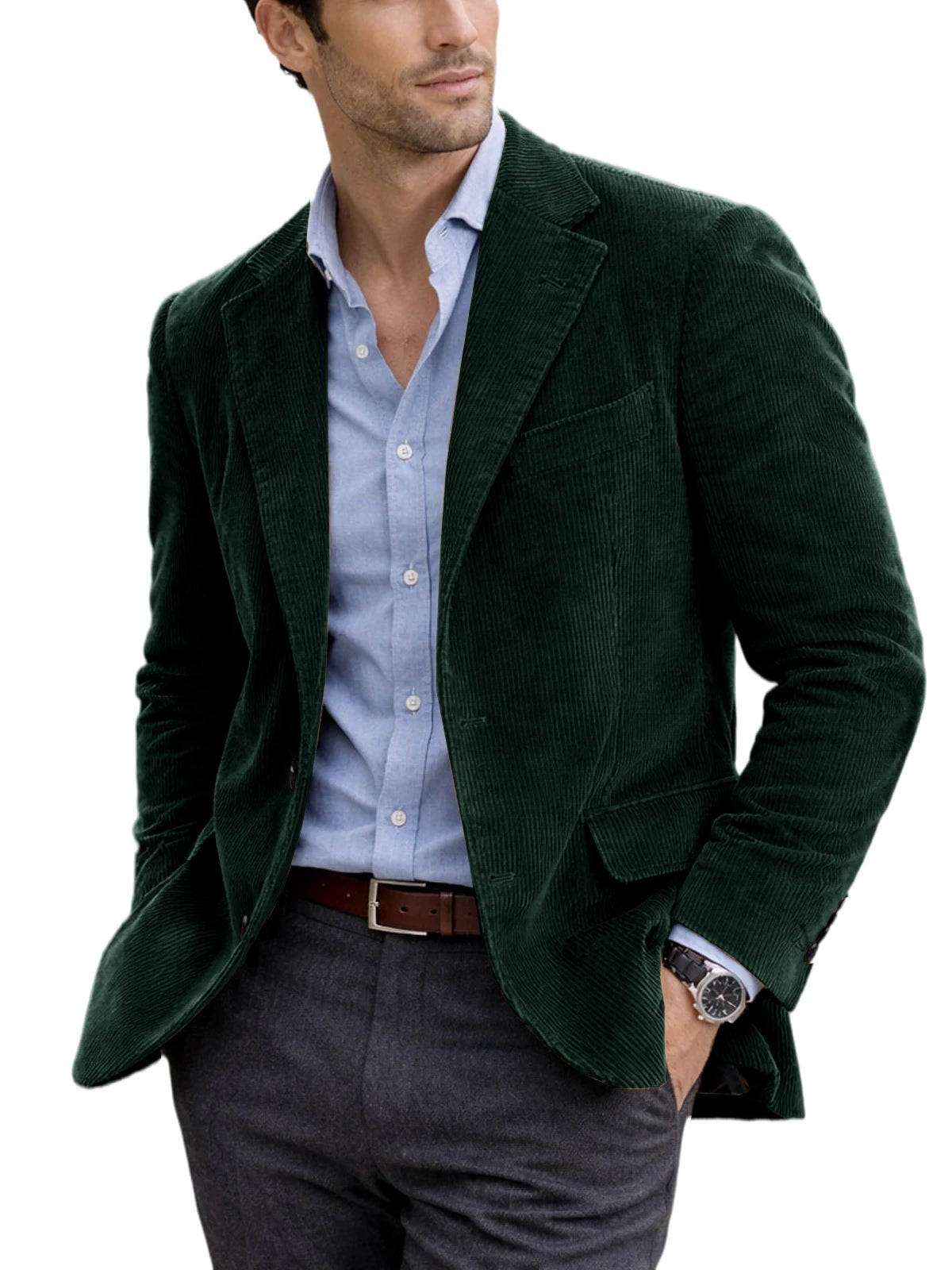 Blazer homme en velours côtelé à 2 boutons – CLEVI Paris
