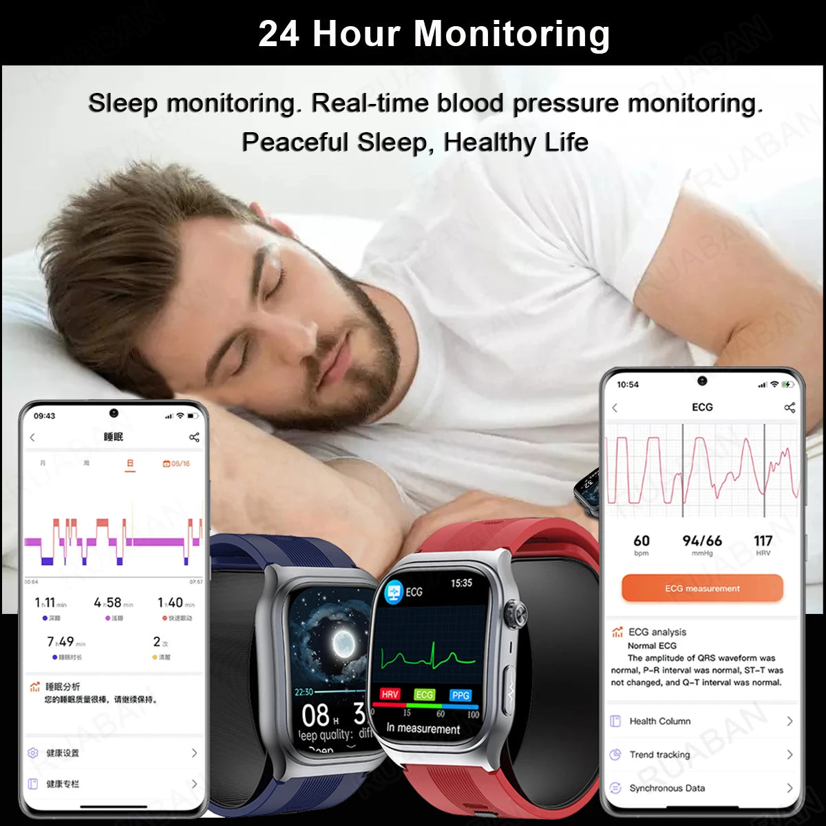 Montre RNABAU AMOLED incurvé 2,06″ Bluetooth – CLEVI Paris