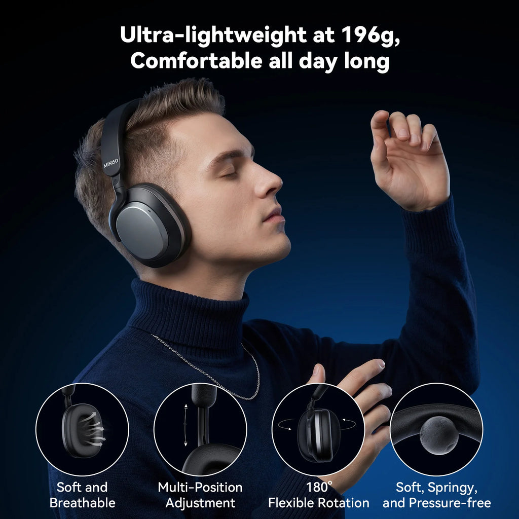 Casque Bluetooth MINISO MG210 ANC HiFi 24h Ultra-Léger – CLEVI Paris
