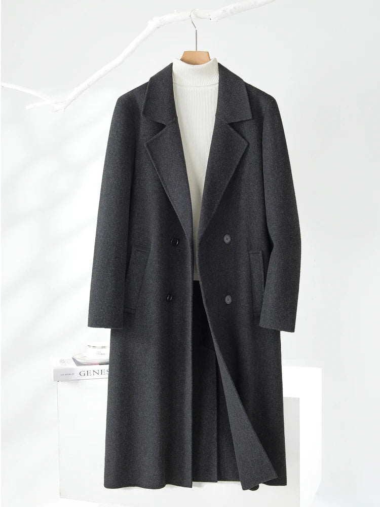 Manteau homme en laine à double boutonnage – CLEVI Paris