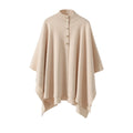 Poncho femme en cachemire à col boutonné – CLEVI Paris