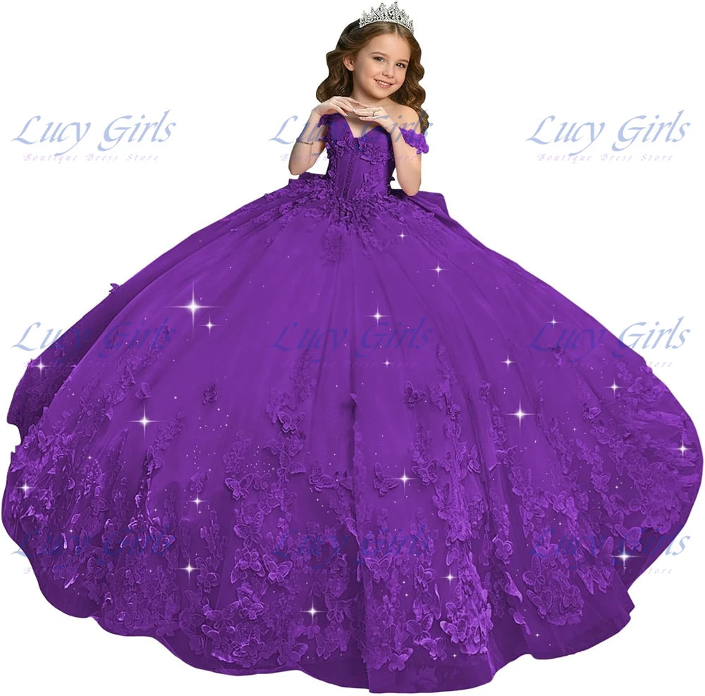 Robe cérémonie fille en tulle et dentelle – CLEVI Paris