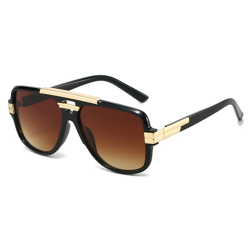 Lunettes de Soleil Double Pont Grande Monture Tendance Homme – CLEVI Paris