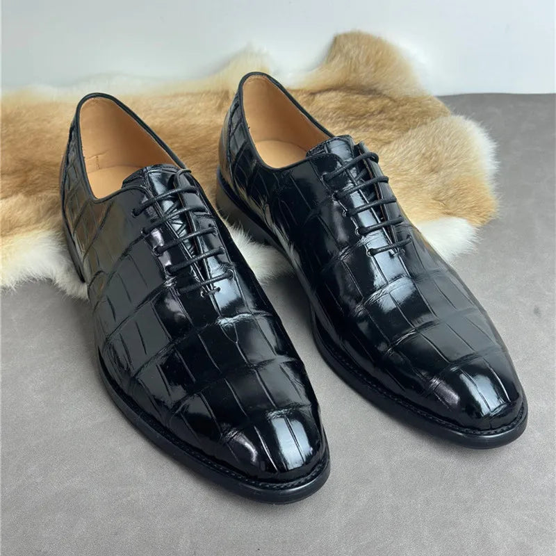 Chaussures Oxford homme en cuir de crocodile – CLEVI Paris